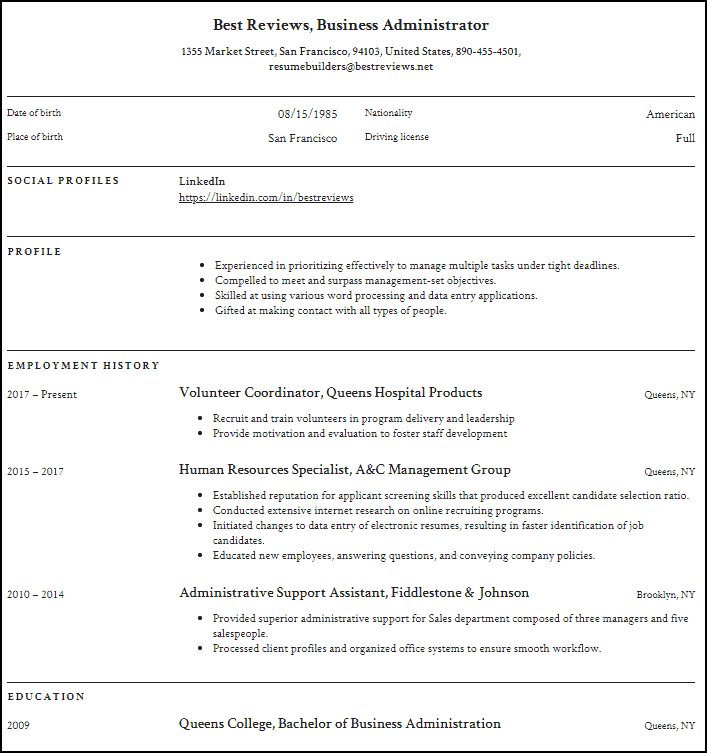 resume examples for gaps in employment
