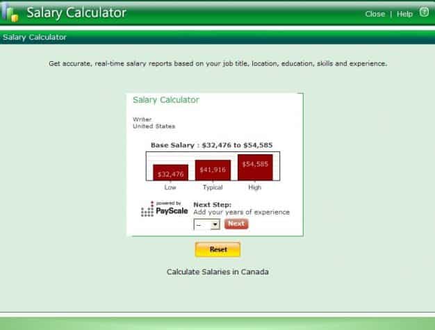ResumeMaker Professional Salary Calculator