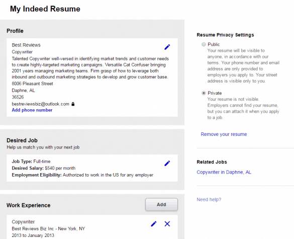 Indeed.com Resume